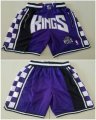 Sacramento kings purple nba shorts with pocket-TY