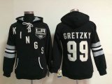 Women Reebok Los Angeles Kings 99# Wayne Gretzky black Ice Hockey Hooded Sweatshirt