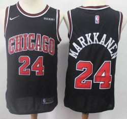 Nike Chicago Bulls #24 Lauri Markkanen black nba basketball jersey-S8