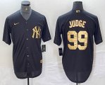 Nike New York Yankees #99 Aaron Judge black gold majestic baseball Jersey -BD