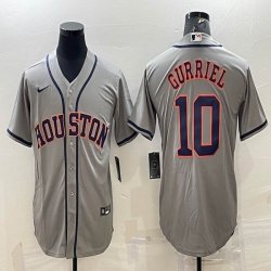 Nike Houston Astros #10 Yuli Gurriel gray baseball jerseys -BD 01