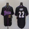 Baltimore Ravens #22 Derrick Henry black baseball jerseys Joint name-BD 01