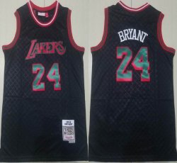 Los Angeles Lakers #8 and #24 Kobe Bryant black throwback NBA jersey-TY