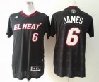 Miami Heat 6 LeBron James Black Latin Nights Swingman Jersey-Decorative pattern