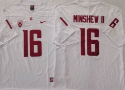 Washington State Cougars #16 Gardner Minshew II white college football jerseys