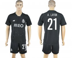 2016-2017 Oporto Club A.LAYUN #21 black soccer jersey away