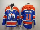 Edmonton Oilers 11# Mark Messier blue nhl hooded sweatshirt