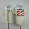 Chicago Cubs #23 Ryne Sandberg beige throwback MLB Jersey(1)