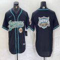 Jacksonville Jaguars blank black baseball jerseys Joint name-BD 02