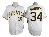 Pittsburgh Pirates 34# A. J. Burnett white mlb baseball Jerseys