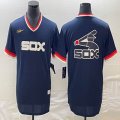 Nike Chicago White Sox blank blue majestic baseball jersey big logo 06