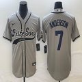 Nike Chicago White Sox #7 Tim Anderson gray MLB Baseball jerseys Joint name-BD