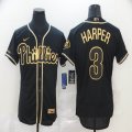 Nike Philadelphia Phillies #3 Bryce Harper black Flexbase Authentic Collection Jersey-BD