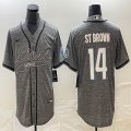 Nike Detroit Lions #14 Amon Ra St Brown Hemp grey baseball jerseys Joint name-BD