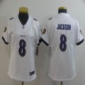 Youth Baltimore Ravens #8 Lamar Jackson white Color Rush Limited Jersey