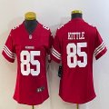 Women 49ers #85 George Kittle nike red Color Rush Limited Jersey