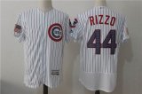 Chicago Cubs Anthony Rizzo #44 white Flexbase Authentic Collection Jersey Stars font