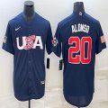 2023 World Cup #20 Pete Alonso blue USA majestic baseball jerseys 05