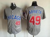 2016 Chicago Cubs #49 Jake Arrieta gray Flexbase Authentic Collection Jersey