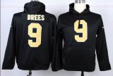 nike New Orleans Saints #9 Drew Brees black nfl Hooded Sweatshirt