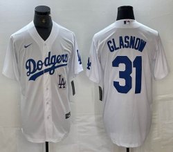 New Los Angeles Dodgers #31 Tyler Glasnow white majestic baseball jerseys 04