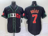 2023 World Cup Mexico #7 Julio Urias black majestic baseball jerseys 108