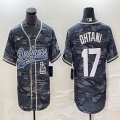 Los Angeles Dodgers #17 Shohei Ohtani Nike gray camo majestic baseball Jersey Joint name -BD 02