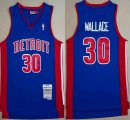 Detroit Pistons #30 Ben Wallace blue throwback nba jersey-XD