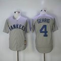 New York Yankees #4 Gehrig Grey new stitched MLB baseball Jerseys