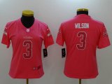 Women Seattle Seahawks Russell Wilson #3 pink nike Color Rush Limited Jersey