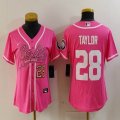 Women Nike Indianapolis Colts #28 Jonathan Taylor pink women baseball jerseys Joint name-BD 01