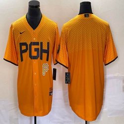 Nike Pittsburgh Pirates blank Gold majestic baseball jerseys city version-BD 01