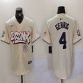 Nike New York Yankees #4 Lou Gehrig beige majestic baseball Jersey Joint name 02