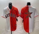 Nike Houston Astros blank orange white splits baseball jerseys 02