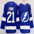 Tampa Bay Lightning #21 Brayden Point blue hockey jerseys-PD