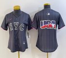 Women Nike New York Mets blank gray majestic majestic baseball jerseys city version 02