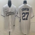 Nike New York Yankees #27 Giancarlo Stanton white majestic baseball Jersey Joint name 02