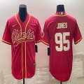 Nike Kansas City Chiefs #95 Chris Jones red baseball jerseys Joint name-BD