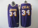 Los Angeles Lakers 34 O'NEAL purple throwback nba jerseys