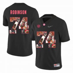 Custom Alabama Crimson Tide #74 Cam Robinson black College Color Rush Limited Jerseys