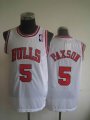 Chicago Bulls JOHN PAXSON #5 white NBA jerseys