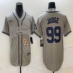 Nike New York Yankees #99 Aaron Judge gray majestic baseball Jersey Joint name 02