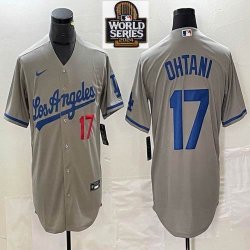 Los Angeles Dodgers #17 Shohei Ohtani Nike gray majestic baseball Jersey 02