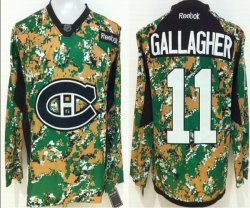 Montreal Canadiens #11 Brendan Gallagher green camo ice hockey jersey