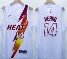 Nike Miami Heat #14 Tyler Herro white nba basketball jersey-XD