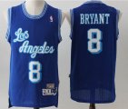 Los Angeless Lakers blue #8 Kobe Bryant throwback blue NBA Jersey