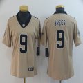 Women Nike New Orleans Saints #9 Drew Brees yellow new Color Rush Limited Jersey Inverted version