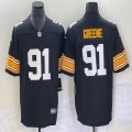 Nike Pittsburgh Steelers #91 Kevin Greene Black Color Rush Limited Jersey-BD