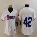 Youth Nike Texas Rangers #42 white majestic baseball jerseys -BD