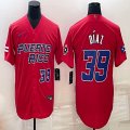 Puerto Rico Baseball #39 Edwin Diaz red 2023 World Baseball Classic Replica Player Jersey 02